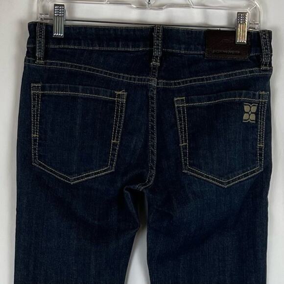 BCBGMaxAzria Dark Wash Mid Rise Dressy Skinny Blue Jeans Size 27 - Picture 6 of 13